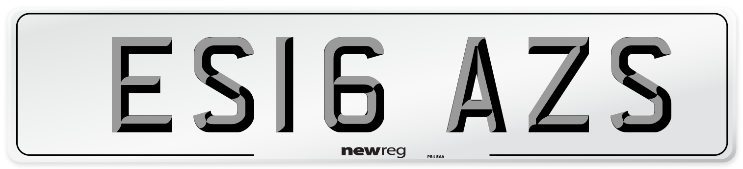 ES16 AZS Number Plate from New Reg